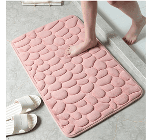 Set de Baño Rosado 8 piezas Cotina Alfombra Organizador