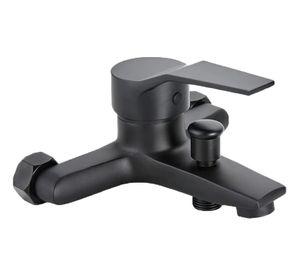 Llave Monomando Grifo Para Tina Ducha Negro Cuadrado