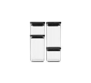 Juego de 4 contenedores cuadrados TASTY+ Dark Grey