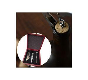 Set Vino 4 Accesorios En Caja Madera