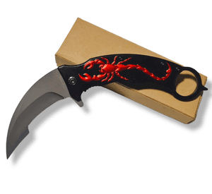 Karambit Retractil Curvo Red Skorpion Am26