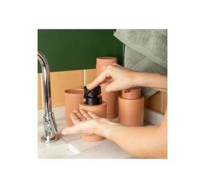 Jabonera Con Dosificador Dorica Naranja C/Negro 300 Ml