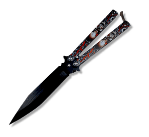 Navaja Mariposa Entrenamiento Black Skull AL43