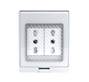 Tomacorriente Doble Hydrobox Exterior Ip55 10/20a 250v