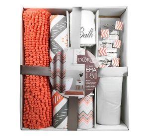 Set de Baño Ema 18 Piezas / Coral Lineas Diagonales – Doral