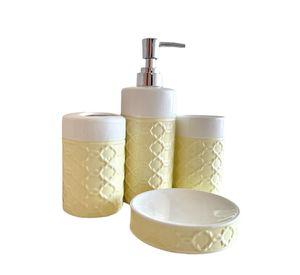 Kit De Baño Cerámica Accesorios Dispensador De Jabon