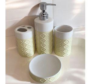 Kit De Baño Cerámica Accesorios Dispensador De Jabon
