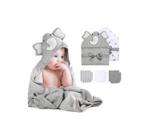 Set de Toalla con Capucha y Toallitas para el baño