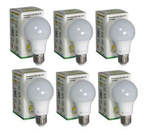 Ampolleta Led de 7W.E27.Luz Cálida/ x 6 Unidades