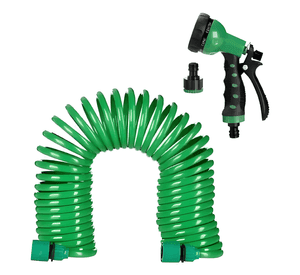 Manguera 15 mts espiral expandible casa jardin Verde