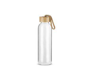 Botella Vidrio Tapa Bambú 500 ML