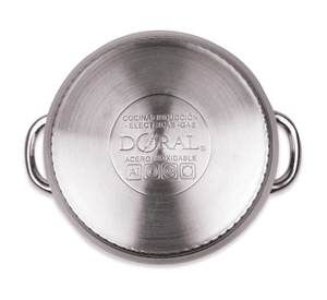 Olla Acero 24 cm Tapa de Vidrio Kassel Doral