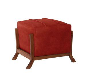 Pouf Marsella Cuero Kentucky Rojo