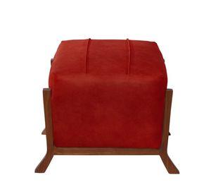 Pouf Marsella Cuero Kentucky Rojo