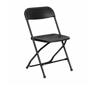 Silla Plegable Negra de Polipropileno y Metal – Resistente y Fácil de Guardar