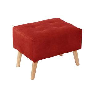 Pouf Niza  Cuero Kentucky Rojo