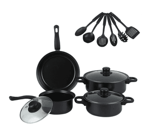 Batería Ollas Cocina Y Utensilios 13 Piezas Antiadherentes