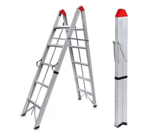 Escalera Plegable Aluminio 5 Escalones Tipo Tijera 150kg