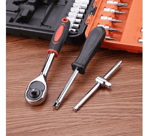 Kit Herramientas 46 Piezas Llaves Dados Y Ratchet