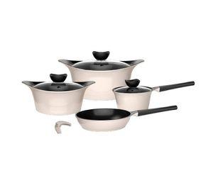 Batería Cocina Aluminio Fundido 7 piezas Fortis Beige