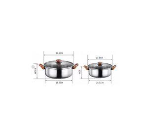 Set de 12 piezas, ollas de acero inoxidable, sartén antiadherente