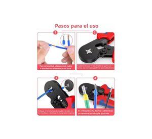 Crimpadora de terminales kit 2000 piezas pinza crimpadora, color rojo y negro