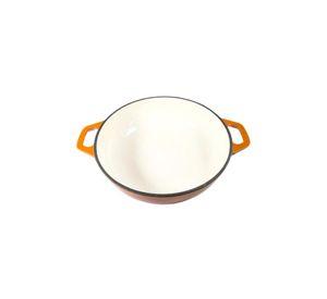 OLLA HIERRO FUNDIDO NARANJA 30x9 cm
