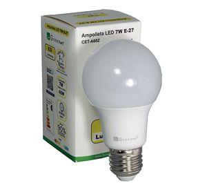 Ampolleta Led 7W. E-27. Globo. Luz Cálida