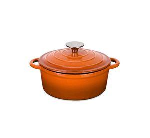 OLLA HIERRO FUNDIDO REDONDA NARANJA 24x12 cm