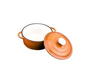 OLLA HIERRO FUNDIDO REDONDA NARANJA 24x12 cm
