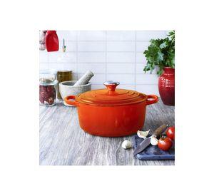 OLLA HIERRO FUNDIDO REDONDA NARANJA 24x12 cm
