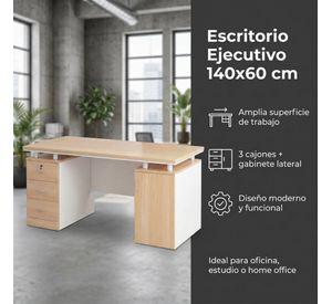 Escritorio Moderno Con Cajoneras 140x60x77cm Para Oficina