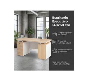 Escritorio Moderno Con Cajoneras 140x60x77cm Para Oficina