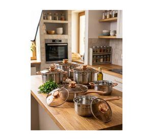 Juego De Ollas Con Tapa De Vidrio Para Cocina 12 Piezas