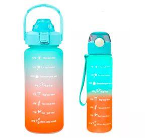 Pack 2 Botellas Agua Motivacionales De 2 Litros Y 900 Ml