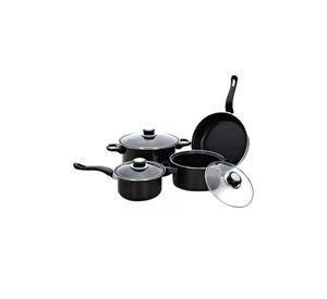 Set de Batería de Cocina - 13 Piezas, Antiadherente, Royal Mark, Ollas y Sartén, Color Negro