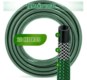 Manguera de jardín de PVC reforzada 30 m con acoples y