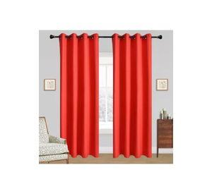Cortina Lino Con Blackout Engomado Térmica 140x220 Rojo