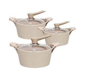 Batería Cocina 6 Piezas Aluminio Fundido Beige BOHLIER 2.2