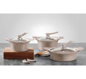 Batería Cocina 6 Piezas Aluminio Fundido Beige BOHLIER 2.2