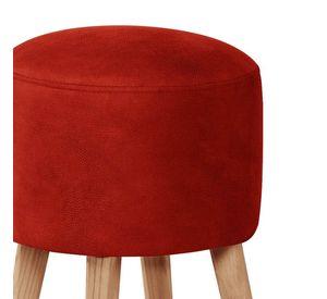 Pouf Nantes Cuero Kentucky Rojo