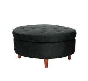 Pouf Paris Tela Velvet Negro