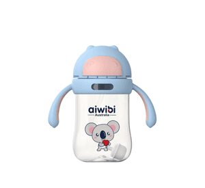 Botella Vaso De Agua Con Bombilla Aiwibi 300ml Celeste