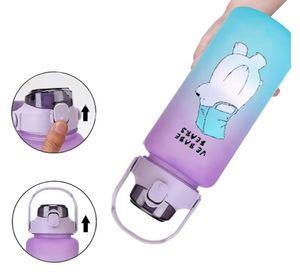 Pack 2 Botellas Agua Motivacional De 2 Litros Y 900ml Diseño