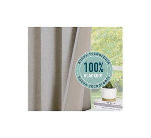 Cortina Blackout 100% 2 Paños 140x220cm Textura Lino Gris Claro