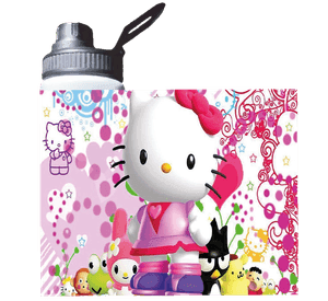 BOTELLA DE AGUA ESTAMPADA DE HELLO KITTY, LOVE, AMOR