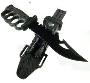 Cuchillo Manopla Tactico Super Black Caza + Forro AG54