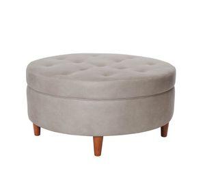 Pouf Paris  Cuero Kentucky Gris