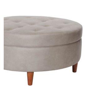Pouf Paris  Cuero Kentucky Gris
