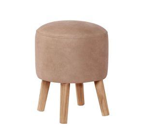 Pouf Nantes Cuero Kentucky Beige